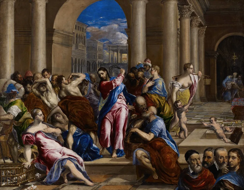 Christ Driving The Money Changers From The Temple 11 Wall Art by El Greco (Domenikos Theotokopoulos) - High-Resolution Digital Print