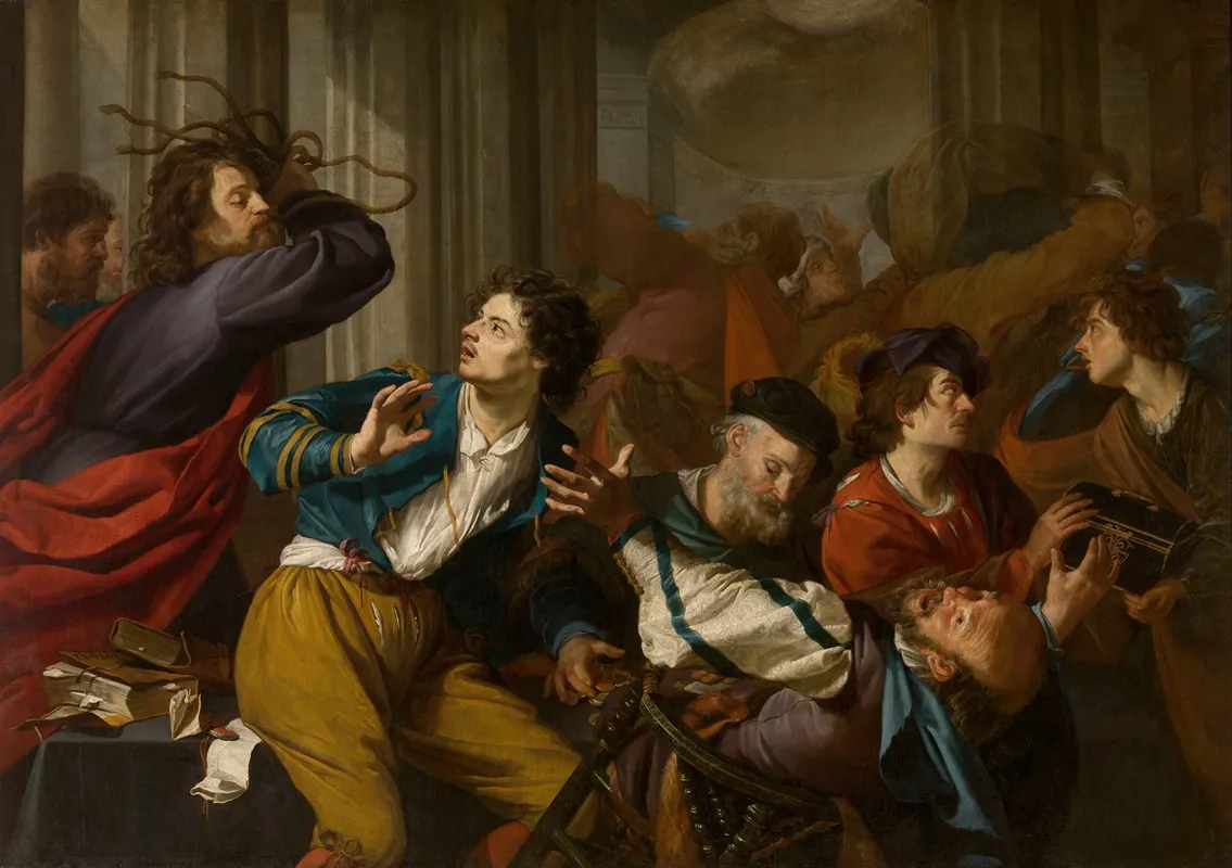 Christ Driving The Money Changers From The Temple 14 Wall Art by Theodoor Rombouts - High-Resolution Digital Print