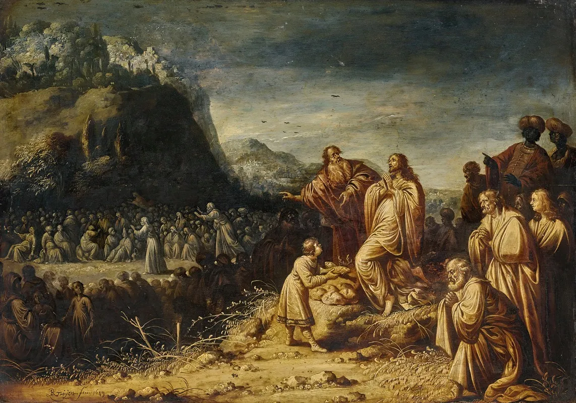 Christ Feeding The Multitude Wall Art by Rombout Van Troyen - High-Resolution Digital Print