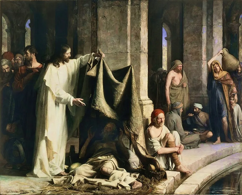 Christ Healing At The Pool Of Bethesda Wall Art by Carl Bloch - High-Resolution Digital Print