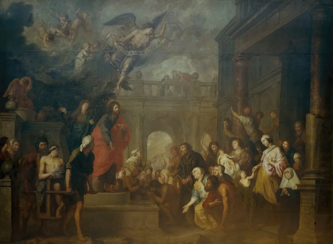 Christ Healing The Sick People Lying Near The Pool Of Bethesda Wall Art by Theodoor Boeyermans - High-Resolution Digital Print