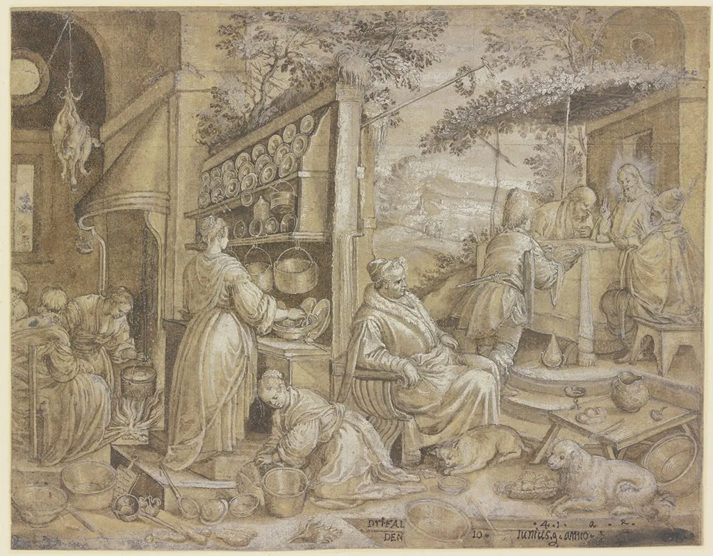 Christ In Emmaus 2 Wall Art by Raphael Sadeler the Elder - High-Resolution Digital Print