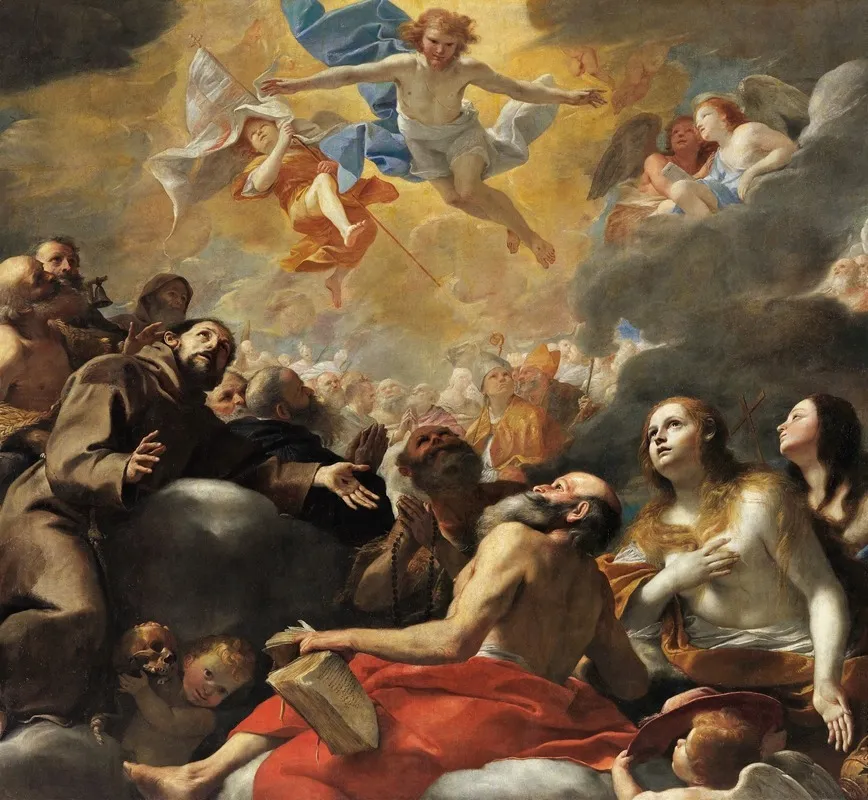 Christ In Glory With Saints Wall Art by Mattia Preti - High-Resolution Digital Print