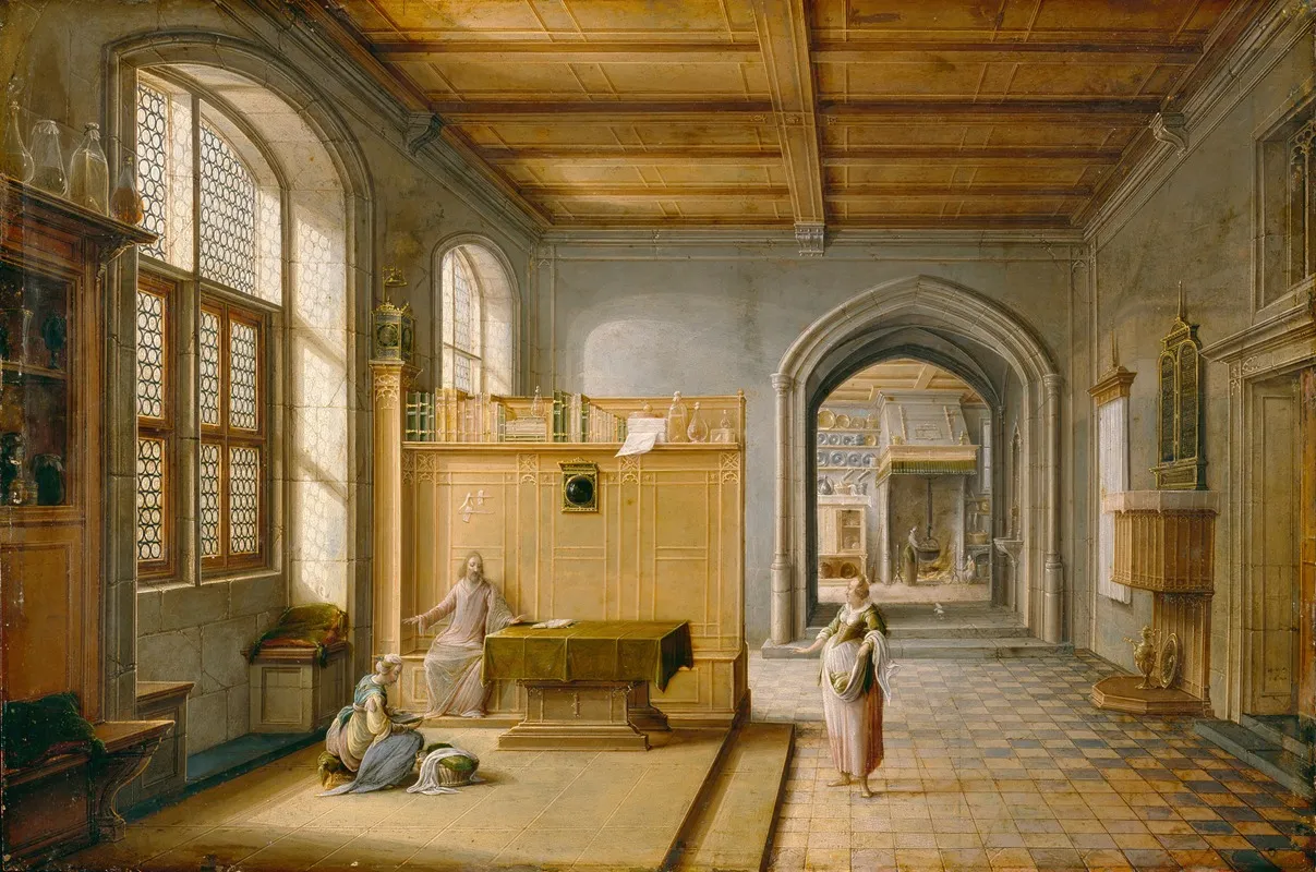 Christ In The House Of Martha And Mary 2 Wall Art by Hendrick van Steenwijck the Younger - High-Resolution Digital Print