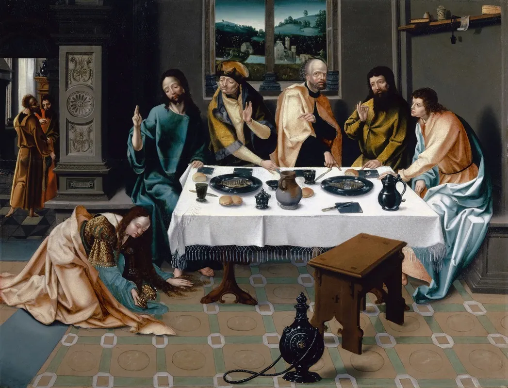 Christ In The House Of Simon Wall Art by Jan Van Dornicke Workshop - High-Resolution Digital Print