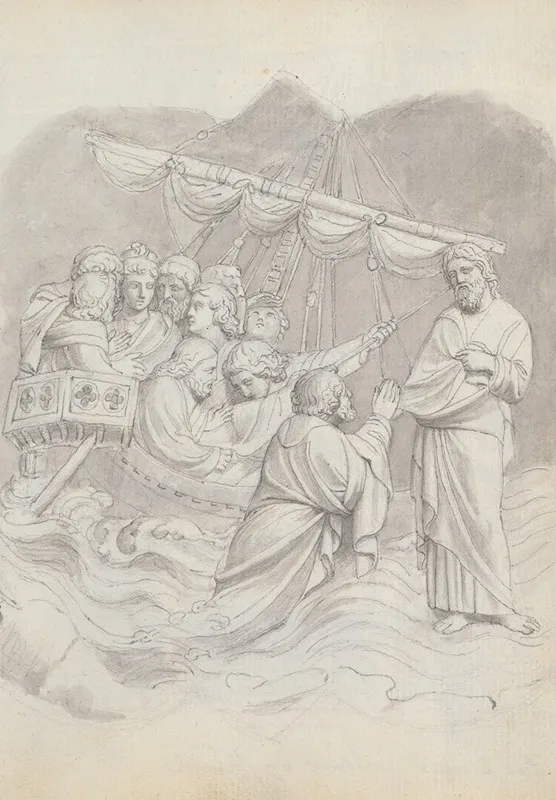 Christ In The Storm From Lorenzo Ghibertis Baptistery Doors Florence