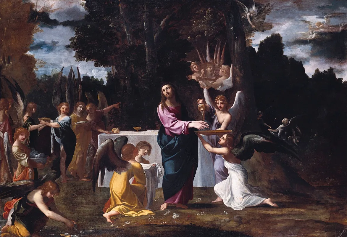 Christ In The Wilderness Served By Angels