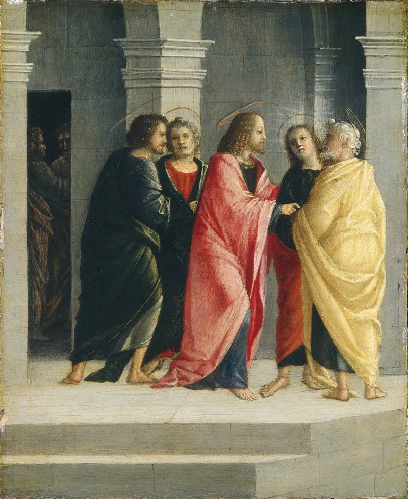 Christ Instructing Peter And John To Prepare For The Passover Wall Art by Vincenzo Civerchio - High-Resolution Digital Print