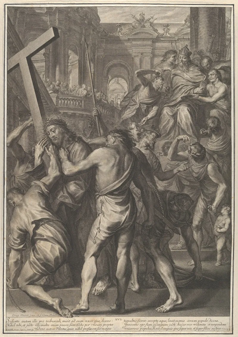 Christ Is Sentenced By Pilate Wall Art by Grégoire Huret - High-Resolution Digital Print