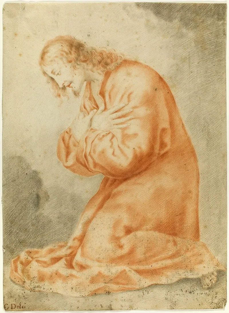 Christ Kneeling Wall Art by After Carlo Dolci - High-Resolution Digital Print
