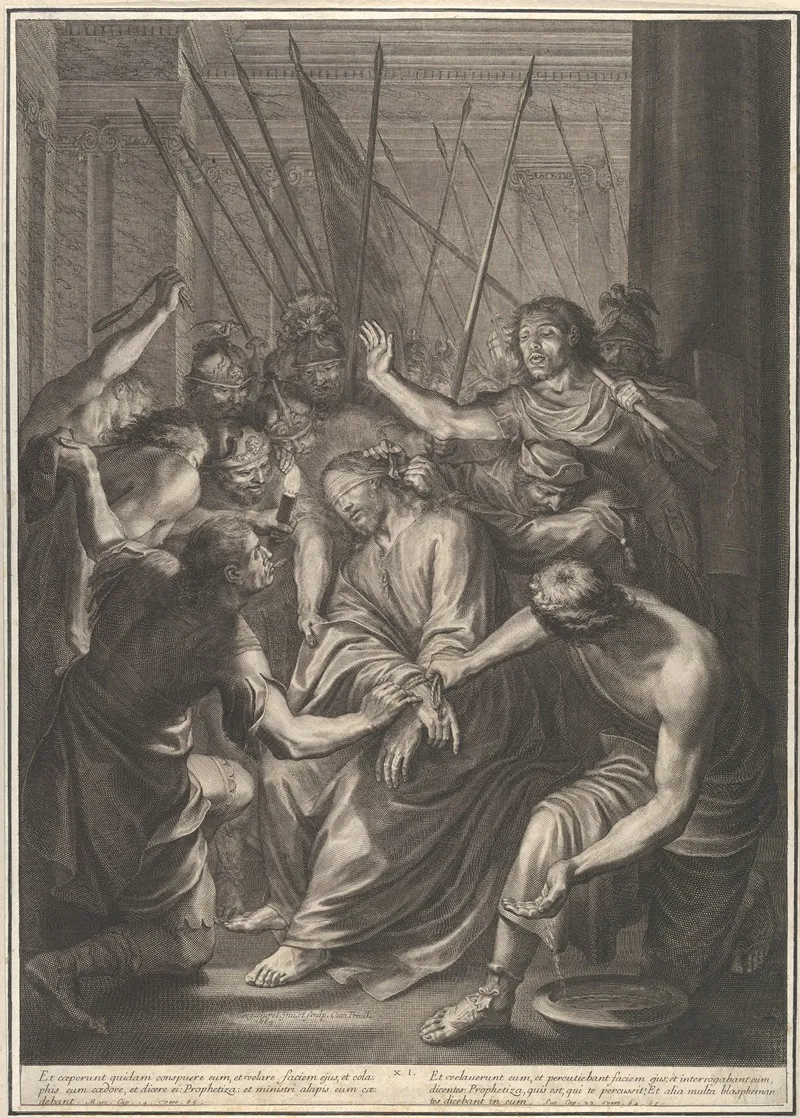 Christ Mistreated By Guards Wall Art by Grégoire Huret - High-Resolution Digital Print