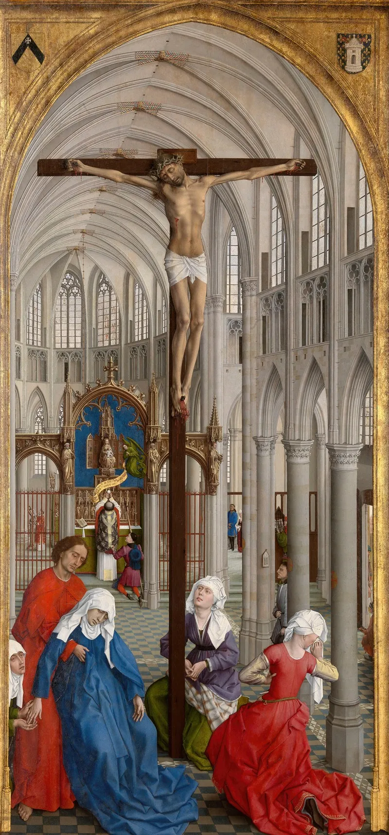 Christ On The Cross And The Eucharist Wall Art by Rogier van der Weyden - High-Resolution Digital Print