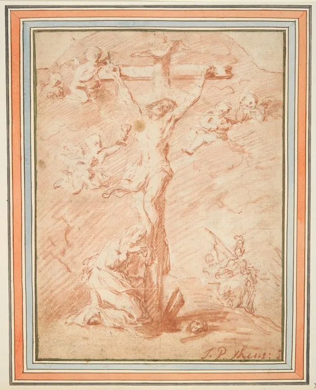 Christ On The Cross With St Magdalene Wall Art by Jan Pieter Ykens - High-Resolution Digital Print