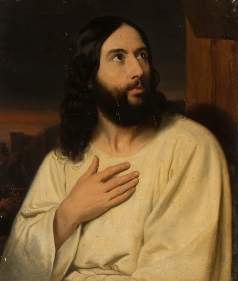 Christ Praying In The Desert Wall Art by Marie Eugenie Gomier - High-Resolution Digital Print