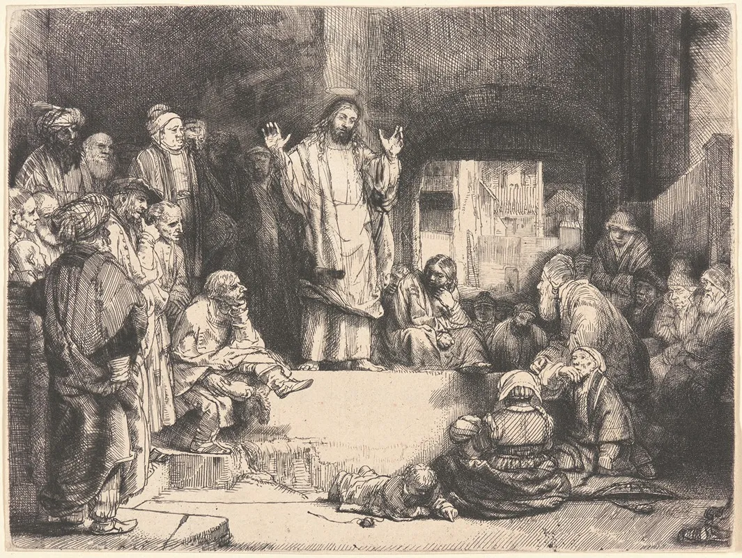 Christ Preaching 2 Wall Art by Rembrandt van Rijn - High-Resolution Digital Print