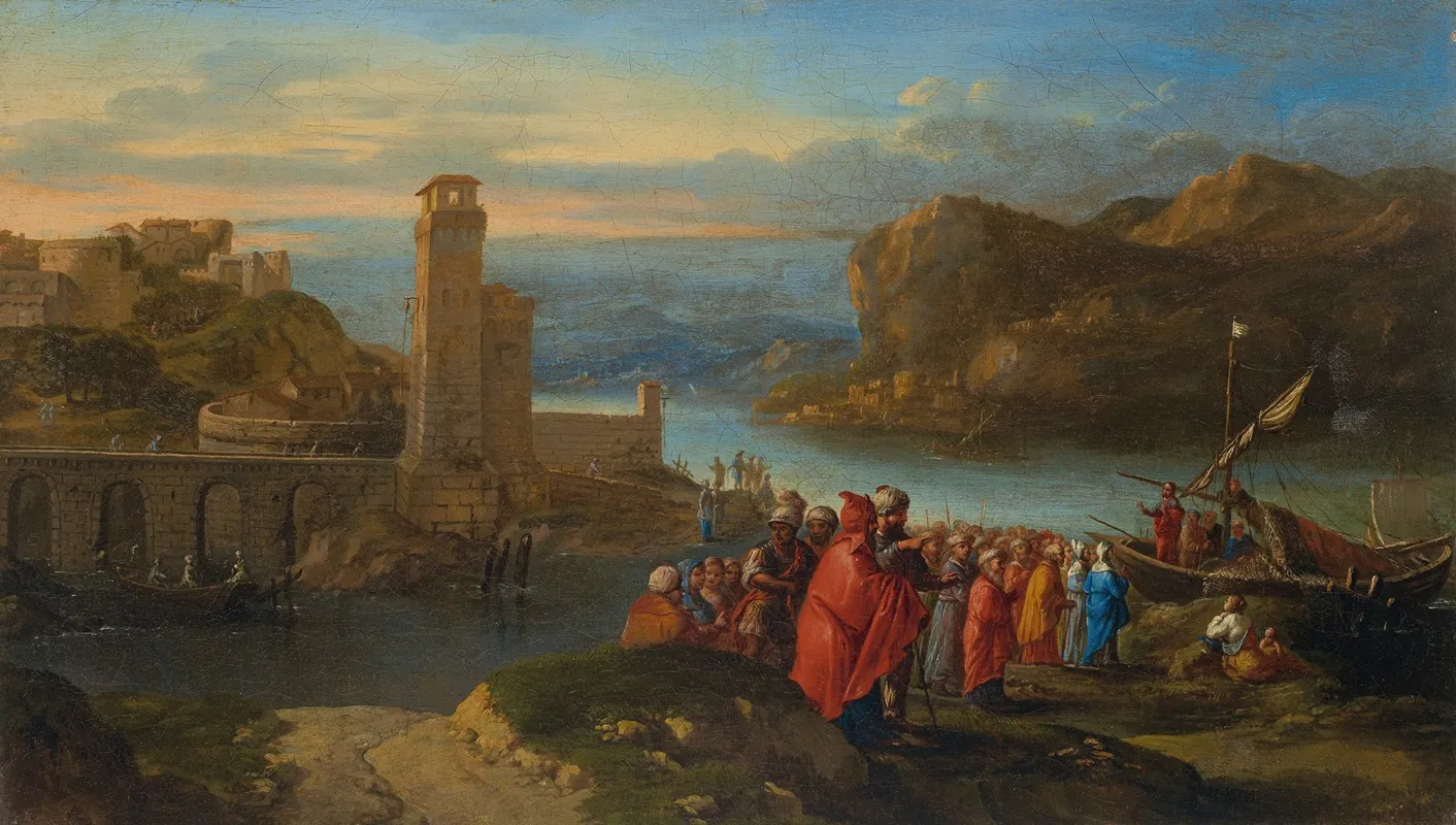 Christ Preaching At The Sea Of Galilee Wall Art by Adriaen van der Cabel - High-Resolution Digital Print