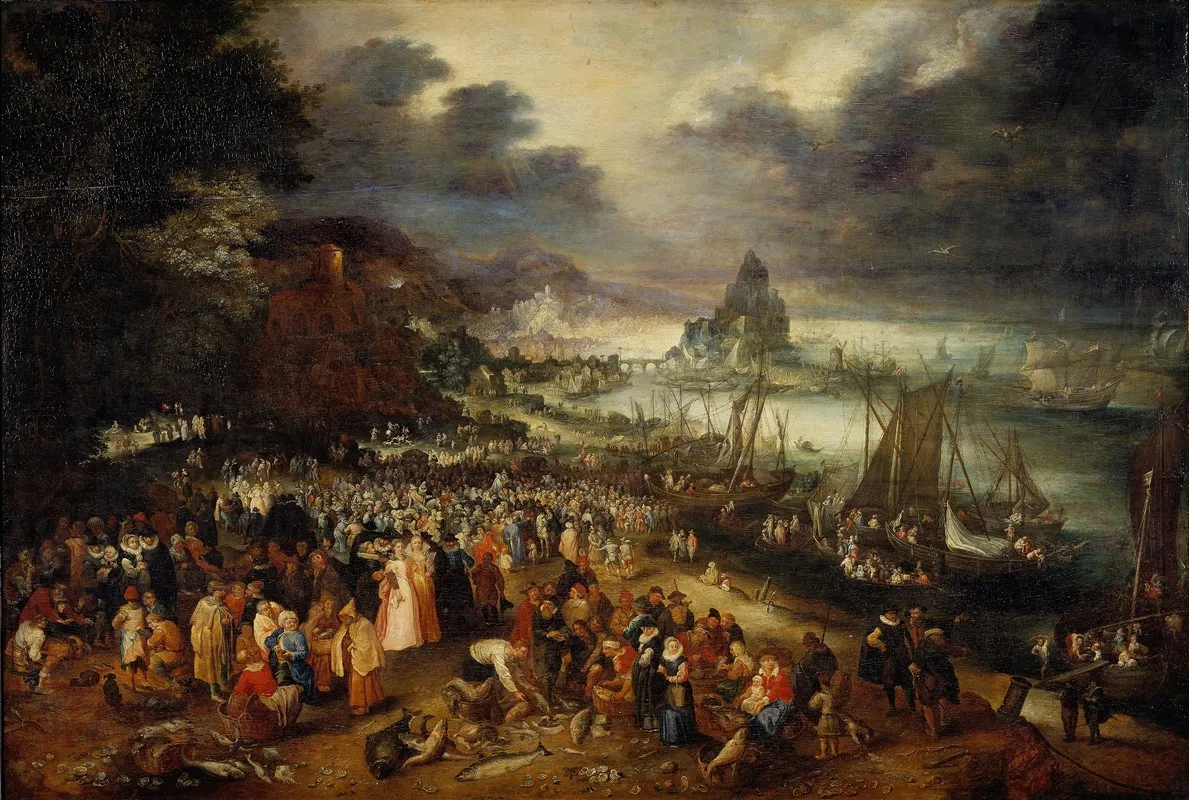 Christ Preaching From The Boat Wall Art by Jan Brueghel The Elder - High-Resolution Digital Print