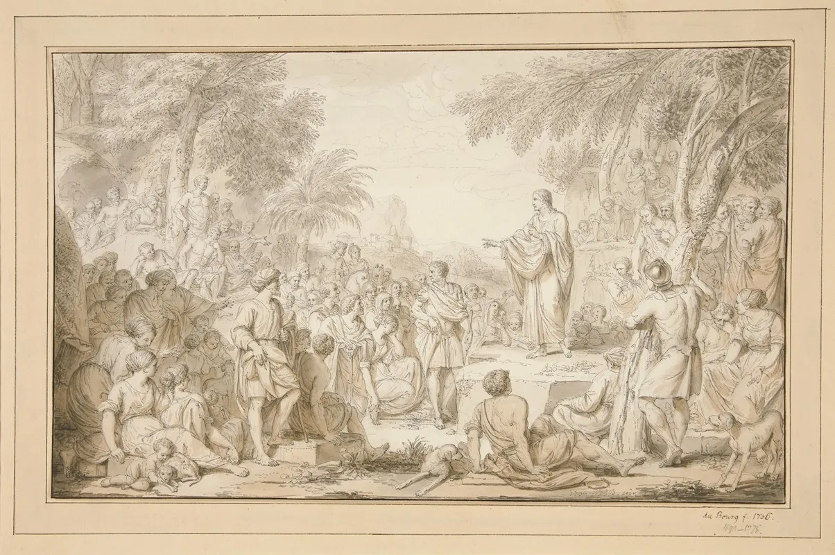 Christ Preaching Wall Art by Louis Fabritius Dubourg - High-Resolution Digital Print