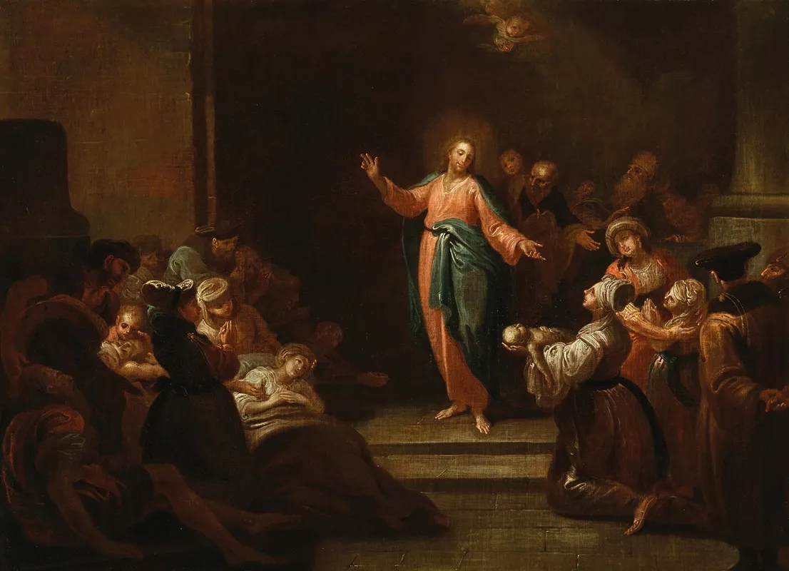 Christ Raising A Child From Death Wall Art by Johann Josef Karl Henrici - High-Resolution Digital Print