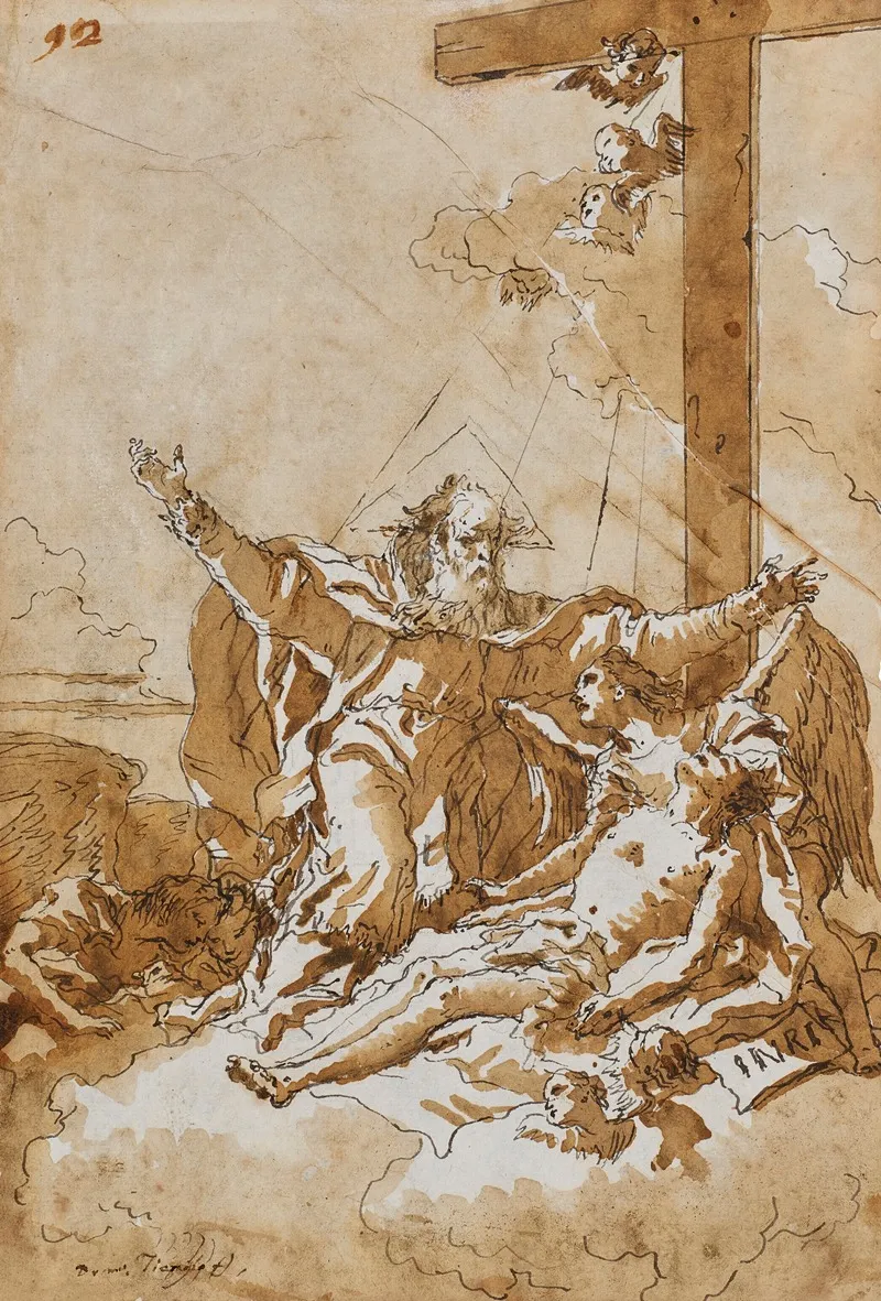 Christ Received Into Heaven Wall Art by Giovanni Domenico Tiepolo - High-Resolution Digital Print