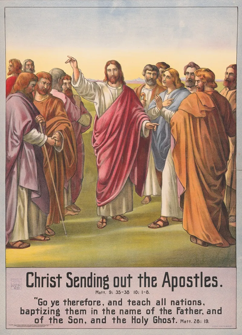 Christ Sending Out The Apostles Wall Art by Stecher Litho. Co - High-Resolution Digital Print