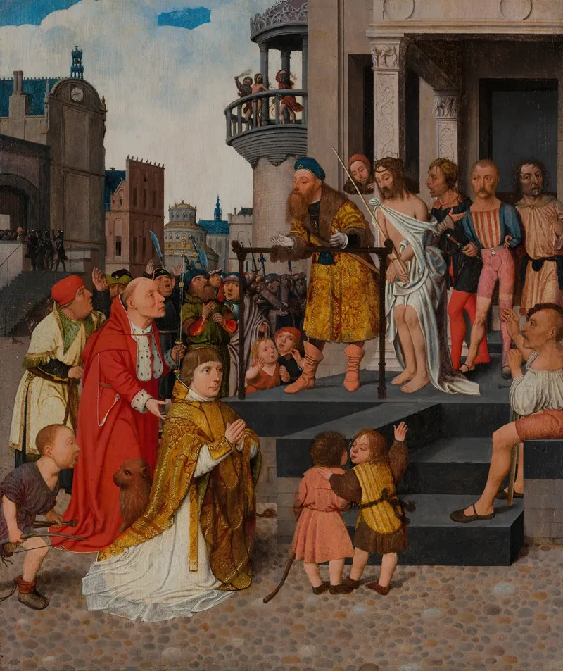 Christ Shown To The People 3 Wall Art by Jan Jansz Mostaert - High-Resolution Digital Print