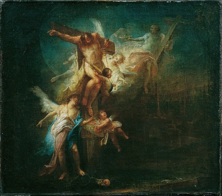 Christ Takes The Good Thief To Heaven Wall Art by Johann Wolfgang Baumgartner - High-Resolution Digital Print