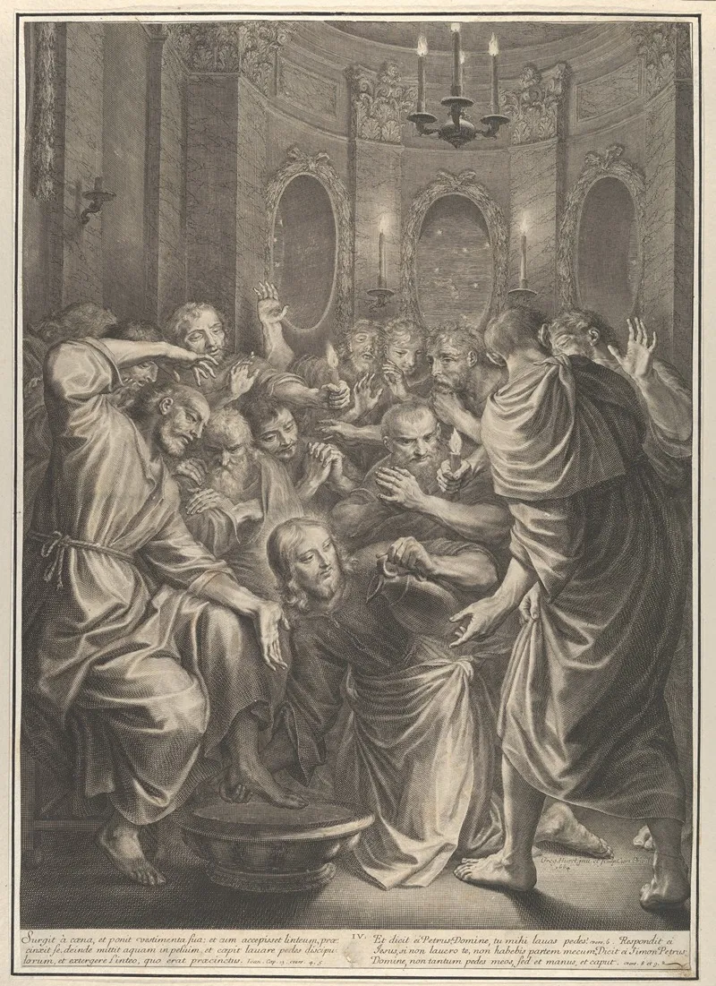 Christ Washing The Feet Of His Disciples 2 Wall Art by Grégoire Huret - High-Resolution Digital Print