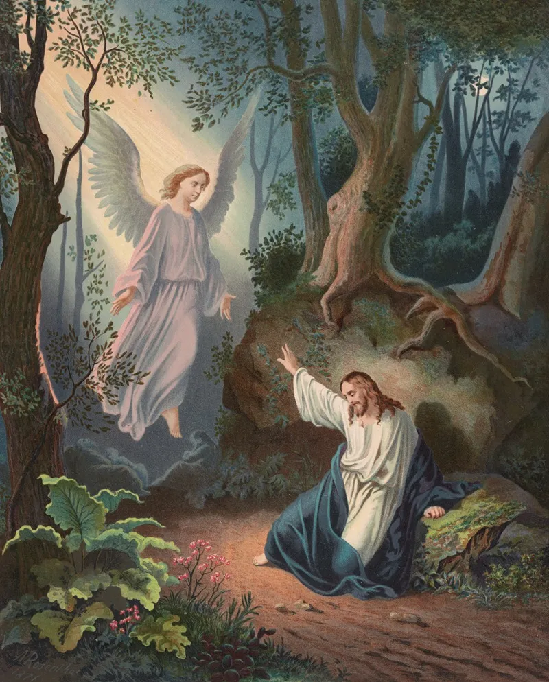 Christ With Angel Wall Art by Henry Crone - High-Resolution Digital Print