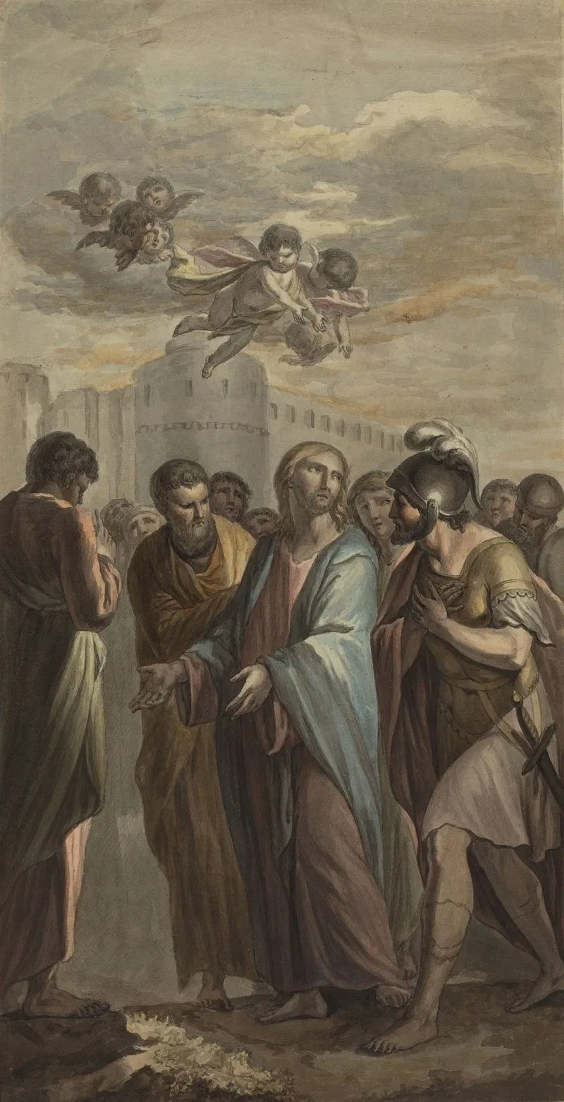Christ With Apostles And A Roman Soldier Wall Art by Ernest Zacharias Platner - High-Resolution Digital Print