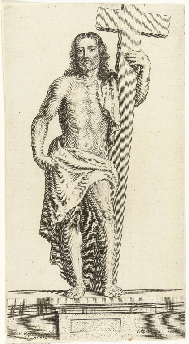 Christ With Cross Wall Art by Petrus Clouwet - High-Resolution Digital Print