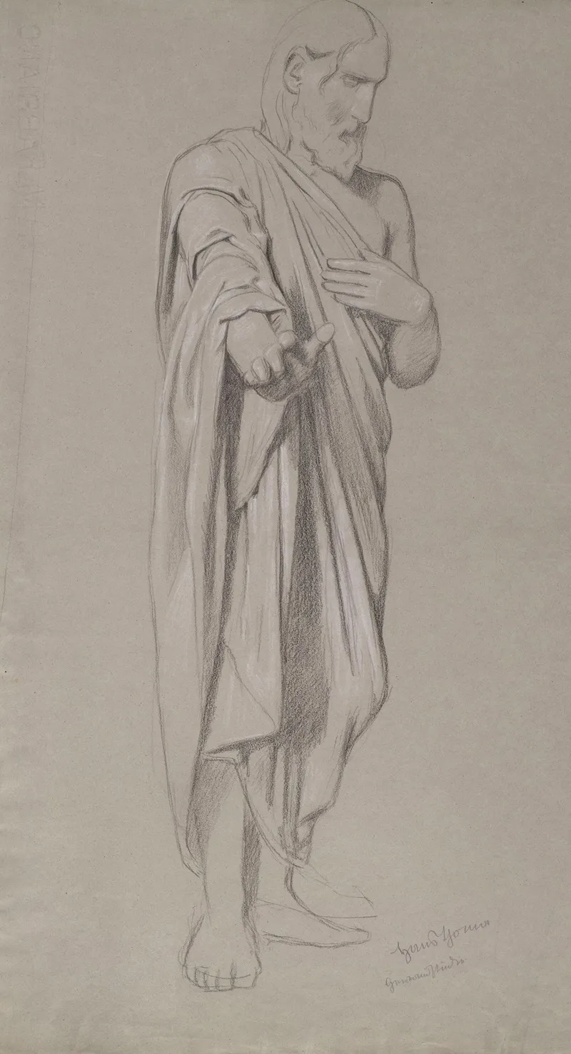 Christ With His Right Hand Outstretched Wall Art by Hans Thoma - High-Resolution Digital Print