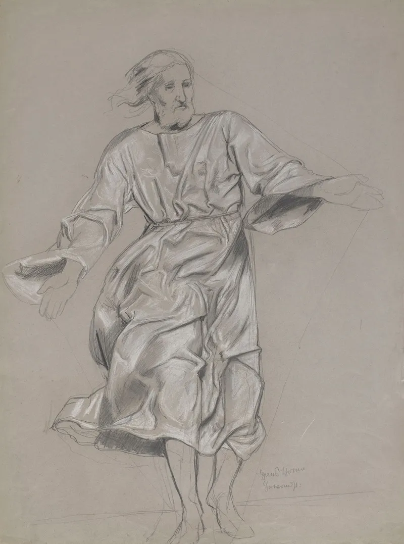 Christ With Outstretched Hands Design For The Painting Christ And St Peter On The Sea 2