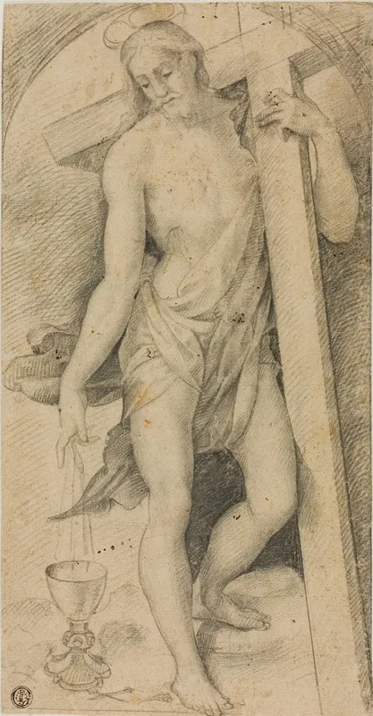 Christ With The Cross 3 Wall Art by Circle of Rosso Fiorentino - High-Resolution Digital Print