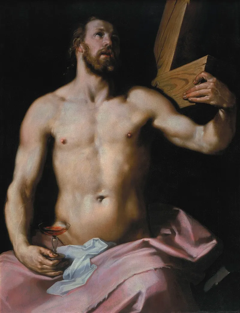 Christ With The Cross And The Chalice Wall Art by Cornelis Cornelisz Van Haarlem - High-Resolution Digital Print