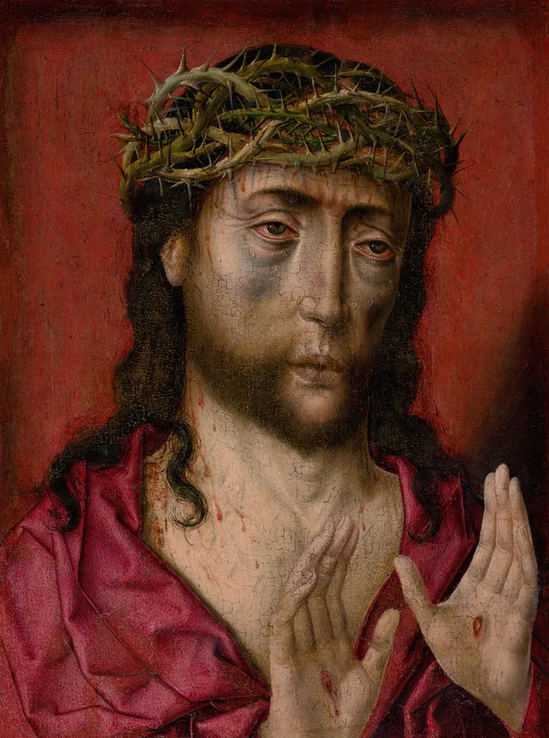 Christ With The Crown Of Thorns Tortured Christ Wall Art by Albrecht Bouts - High-Resolution Digital Print