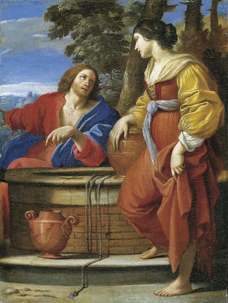 Christ With The Samaritan Woman At The Well Wall Art by Sisto Badalocchio - High-Resolution Digital Print