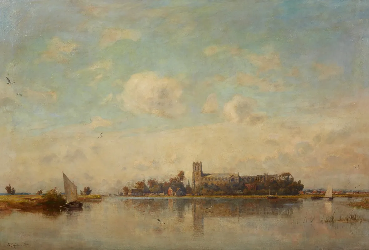 Christchurch Priory Hampshire Wall Art by Frederick George Cotman - High-Resolution Digital Print