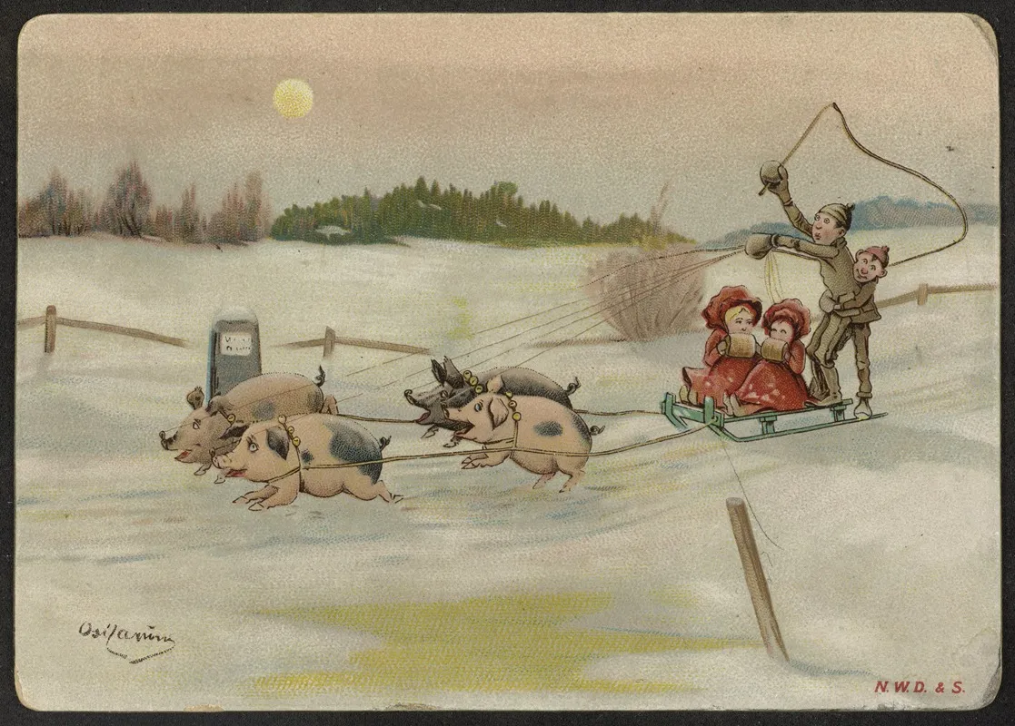 Christmas Card 24 Wall Art by Oscar Lærum - High-Resolution Digital Print