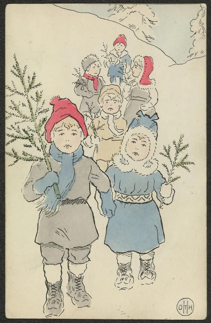 Christmas Card 25 Wall Art by Othar Holmboe - High-Resolution Digital Print