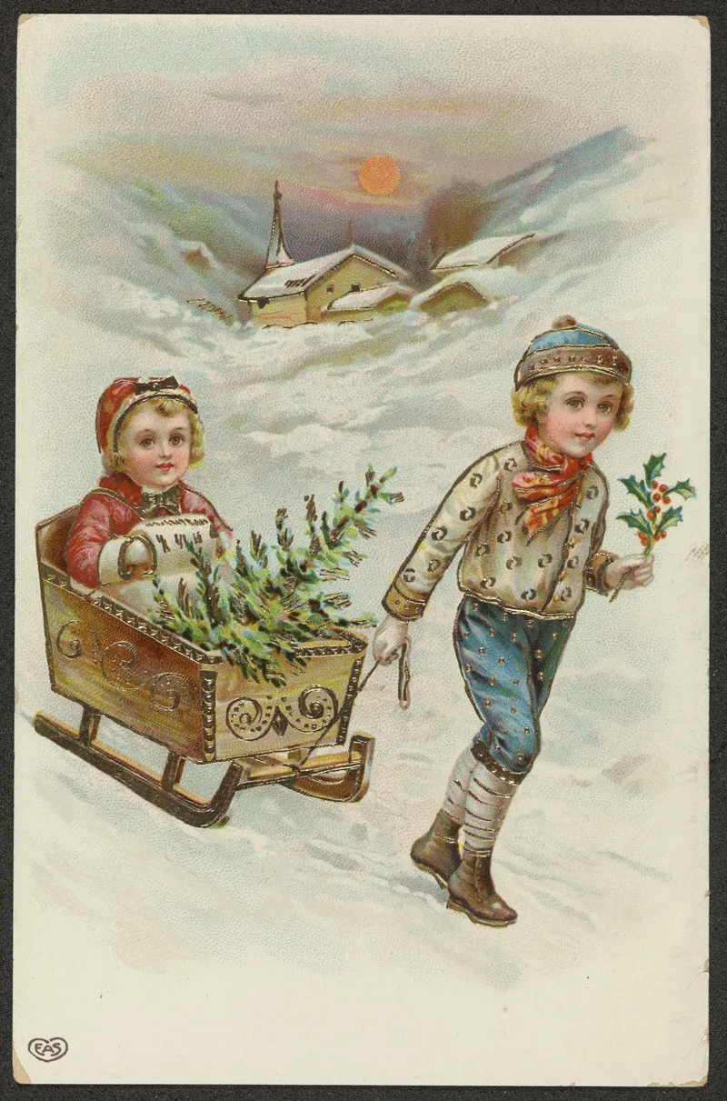 Christmas Card 6 Wall Art by E. A. Schwerdtfeger - High-Resolution Digital Print