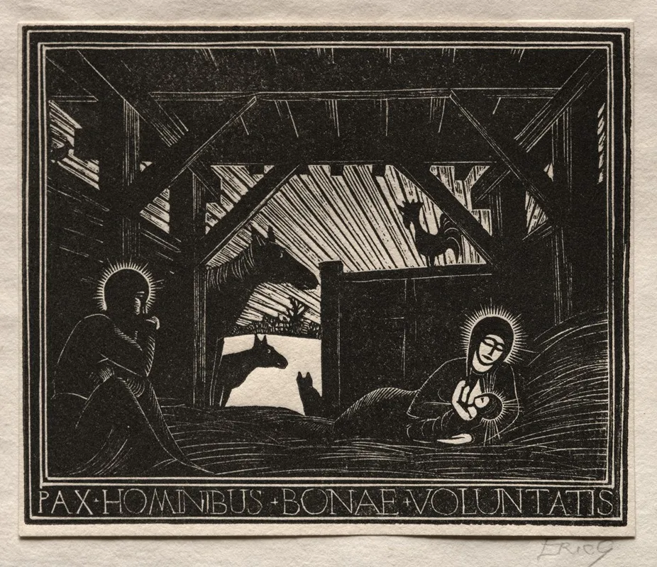 Christmas Gifts Dawn Wall Art by Eric Gill - High-Resolution Digital Print