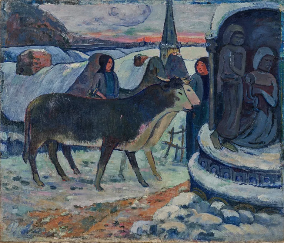 Christmas Night The Blessing Of The Oxen Wall Art by Paul Gauguin - High-Resolution Digital Print