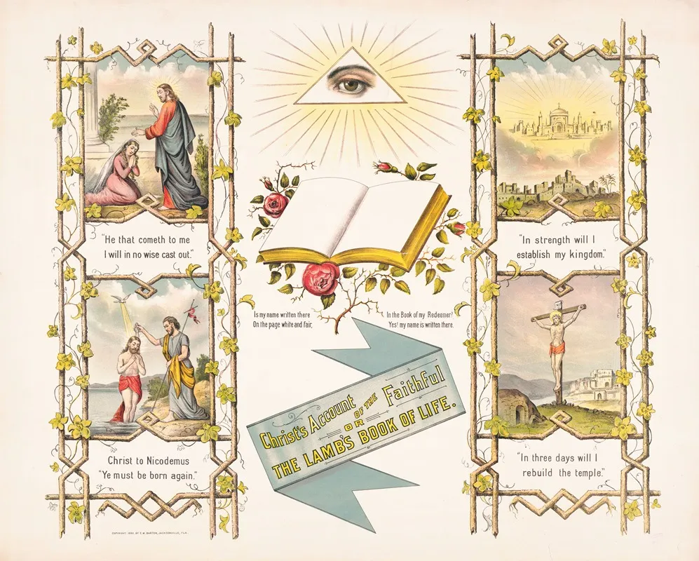 Christs Account Of The Faithful Or The Lambs Book Of Life Wall Art by E.M. Barton - High-Resolution Digital Print