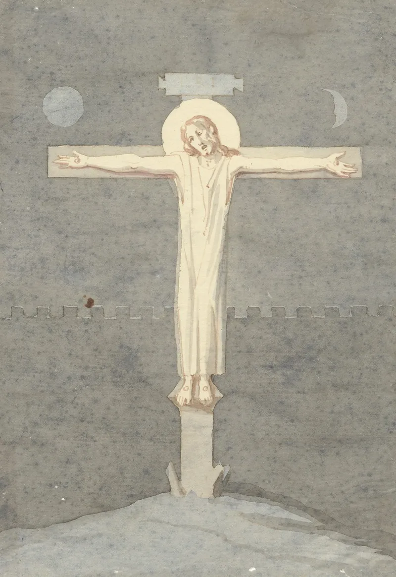 Christus Aan Het Kruis Catacombe Schildering