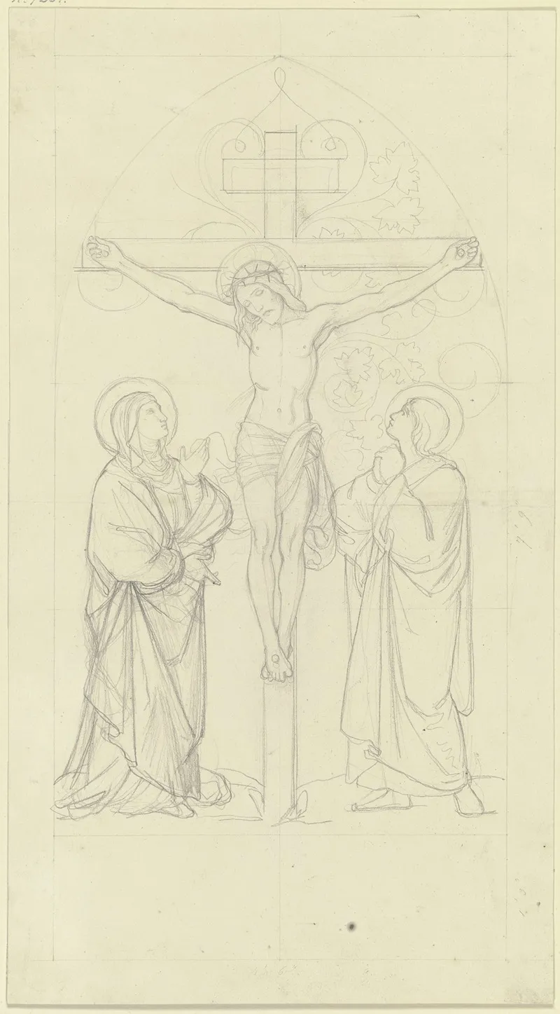 Christus Am Kreuz Zwischen Maria Und Johannes Wall Art by Eduard von Steinle - High-Resolution Digital Print