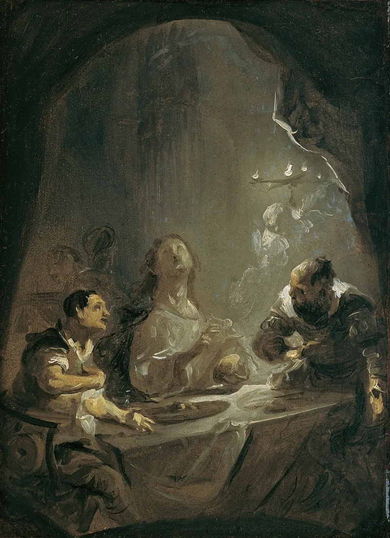 Christus In Emmaus Wall Art by Joseph Winterhalder the younger - High-Resolution Digital Print
