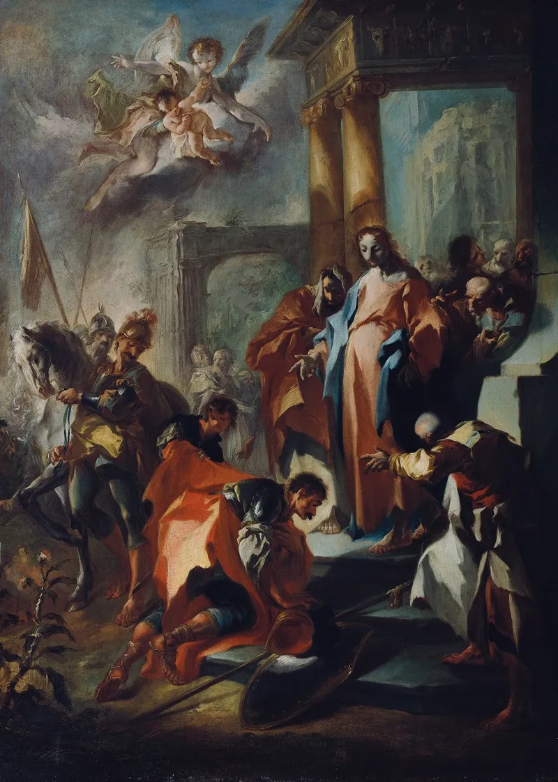 Christus Und Der Hauptmann Von Kapernaum Wall Art by Franz Anton Maulbertsch - High-Resolution Digital Print