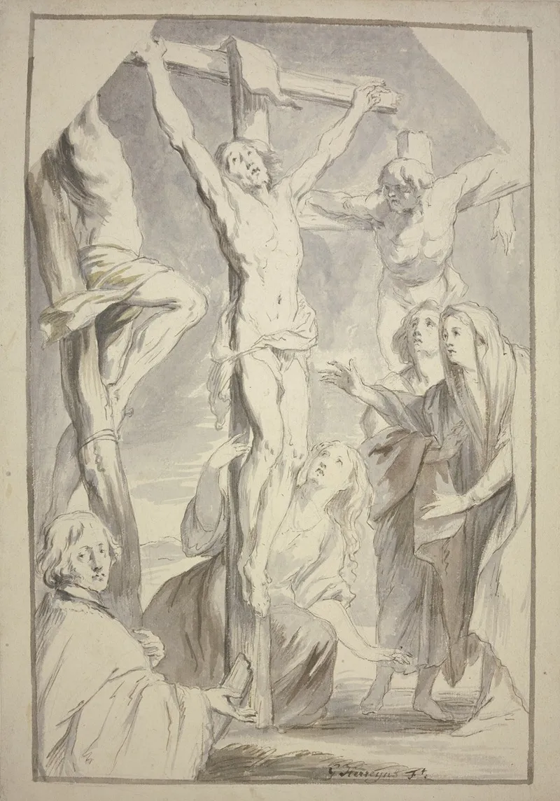 Christus Und Der Schacher Am Kreuze Wall Art by Willem Jacob Herreyns - High-Resolution Digital Print