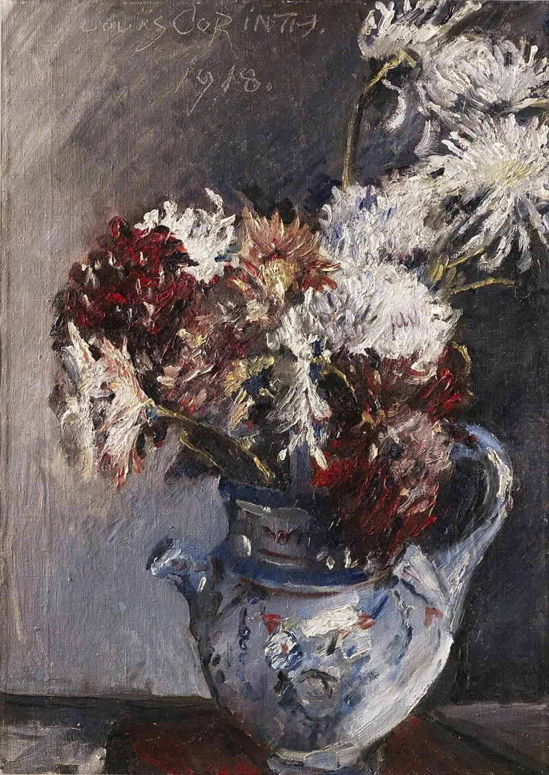Chrysanthemen Im Krug Wall Art by Lovis Corinth - High-Resolution Digital Print
